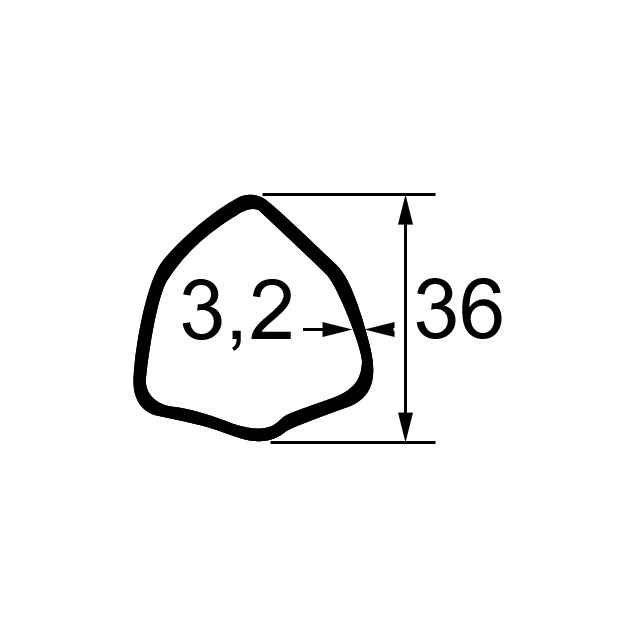 Machoire 23,8X61,3 Tube Triangle 36X3 référence fournisseur BYP204026851